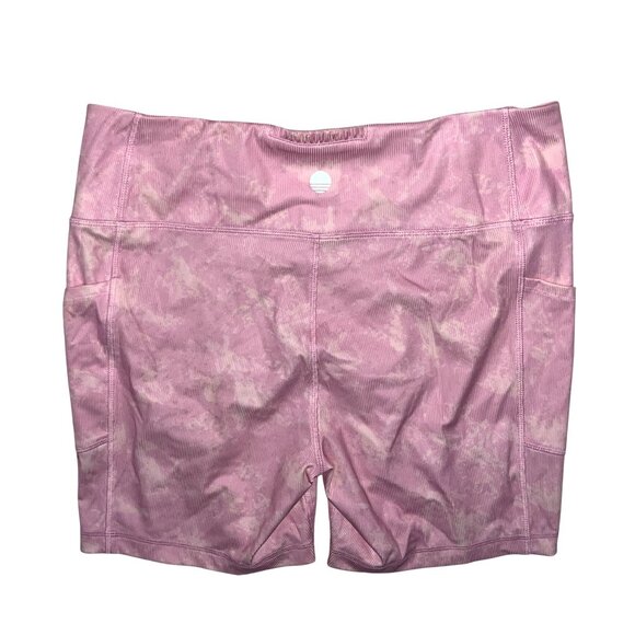 Tie-Dye Sports Bra & Shorts Set Sz XXL Pink Ruffled Straps Womens Activewear By - Picture 8 of 10